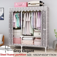 LEEGO 26mm Diameter wardrobe Steel Pipe Almari Baju Rak Baju Home Furniture big size Bedroom Wardrob