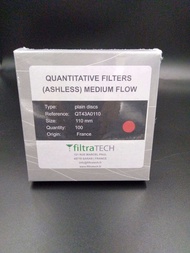 กระดาษกรอง Filter Paper (Medium filtration quantitative filter paper) QT43 Dia.110 mm. ; Filtratech France