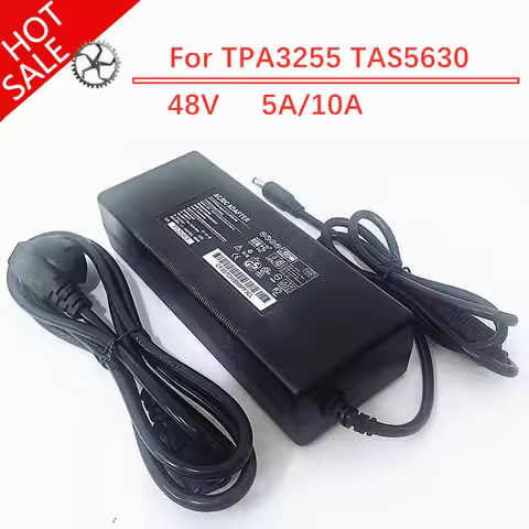 48V 10A GaN Power Adapter 48V 5A Switch Power Supply Plug For AIYIMA TPA3255 TAS5630 Sound AMP EU AU