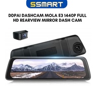 DDPAI Dashcam Mola E3 1440P Full HD Rearview Mirror Dash Cam DVR Car Camera Recorder