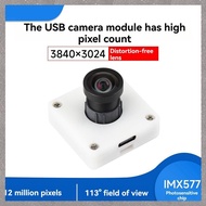[U L Z R] IMX577 12MP USB Camera Module 3840x3024 Resolution 113° FOV Distortion-Free Lens USB2.0 fo