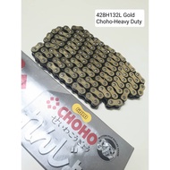 CHOHO MOTORCYCLE CHAIN (428H 132L - GOLD) (CHOHO - HEAVY DUTY) READY STOCK KL/SABAH/SARAWAK