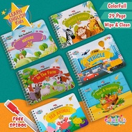 Mini book children's book wipe clean book activity first word kids vocabulary for children 3 years o