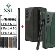 【With pen】【Integrated Tempered Film】 For Samsung Galaxy Z Fold 5 case  Fold5 cover With pen slot Dro