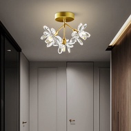 Modern Gold Crystal Ceiling Lamp Led, Flower Ceiling Light For Kitchen, Living Room, Bedroom, Foyer