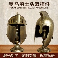 European Retro Ornaments Ancient Roman Samurai Warrior Helmet Home Creative Decorations Gladiator Un