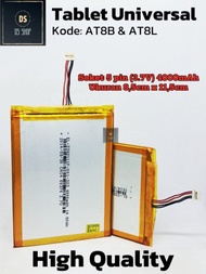 AT8B AT8L Baterai Batre tab tablet anak universal prestigio multipad soket 5 pin 3.7 v 3600 mAh ukur