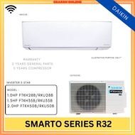DAIKIN Smarto Series R32 5 Star Inverter Wall Mounted FTKH28B | FTKH35B | FTKH50B 1.0HP - 2.0HP