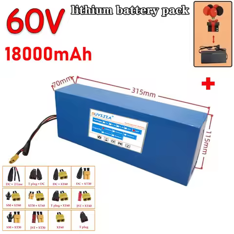 Transport Rapide En Air Nouvelle Batterie Au Lithium18650 Pleine Capacité 60V18ah Batterie Au Lithiu