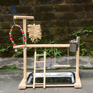 [nvnrbso] Parrot Playground Bird Playground with Feeding Place Wooden Ladder for Cockatiel Budgie