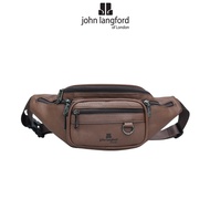 JOHN LANGFORD Men's Waist Bag / Synthetic Leather / Black Brown / JLY236P5P6