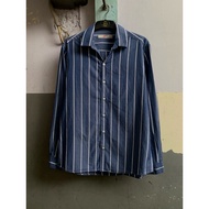 KEMEJA Preloved 8seconds striped long-sleeved men's shirt