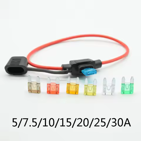 Mini Waterproof Power Socket Small Blade Type inline InLine Fuse Holders with 5/7.5/10/15/20/25/30A