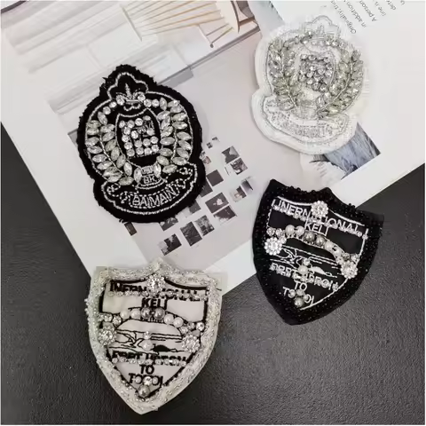 Hand-made Epaulette Badge Bead Patch Pin Patch Hat Shoes Jeans Pocket Decoration Patch