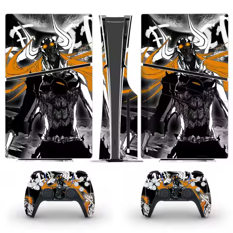 Anime Bleach Kurosaki Ichigo PS5 Slim Disc Skin Sticker Protector Decal Cover for Console Controller