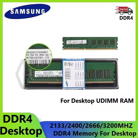 SAMSUNG Desktop Memory DDR4 UDIMM RAM 16GB 8GB 4GB Desktops Ram 3200MHz 2666Mhz 2400MHz 2133 High Pe