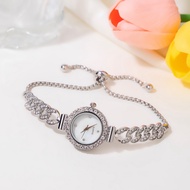 Jam Tangan Wanita Model Rantai Serut Jam Analog Terbaru Tali serut Full Permata Jam Analog Fashion