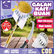 Telescopic Fruit picker Galah kait buah Extendable fruit picker 5m/7m/10m Pruning saw Telescopic sta
