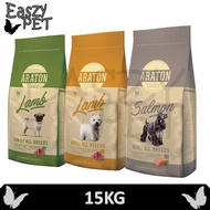 Araton All Breed Dog Food 15KG Junior Lamb ,Adult Salmon ,Adult Lamb - Allergies Dog Dry Food ,Arato