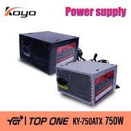 YGT PSU TOP ONE 750W ATX 6PIN Long Cable ATX Power Supply KY-750ATX black silver