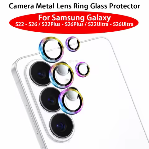 Metal Lens Ring Glass For Samsung Galaxy S26 S25 S24 S23 S22 Ultra Plus Camera Protection Cover 8K H