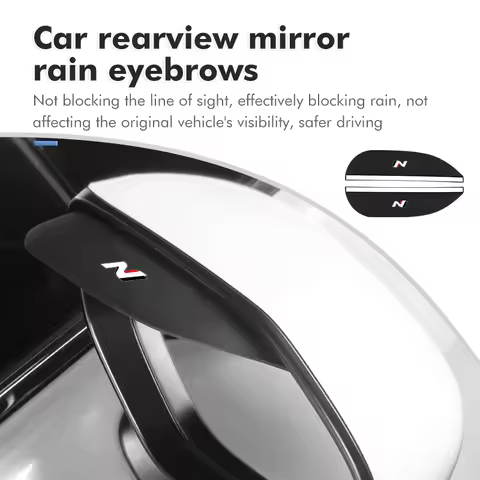 2PCS Car Rearview Mirror Sticker Rain Eyebrow Protector Cover For Hyundai N Nline Tucson Kona Sonata