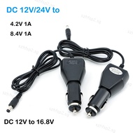 12V 24V Car Lighter power Charger Cable to DC 4.2V 8.4V 16.8v volt 1000mA for 18650 Li-ion LiPo Batt