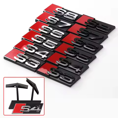 3D S3 S4 S5 S6 S7 S8 Badge Car Front Grille Emblem Auto Accessories for Audi A1 A2 A3 A4 A5 A6 A7 A8