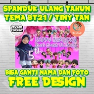 BIRTHDAY BACKDROP CHEAP BIRTHDAY/ BT21 THEME TINY TAN/