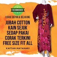 Baju Kaftan Lengan Panjang Matahari Wahyu Arniza Hanim Cotton Plus Size Jubah Mengandung Long Dress 