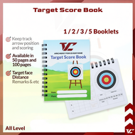 V Club Archery Score Book - Performance Tracking - 50/100 Pages - Full Color Printing - 9x12cm
