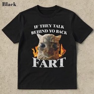 If They Talk Behind Yo Back Fart Cat Flame Print Summer Short Sleeve T-Shirt