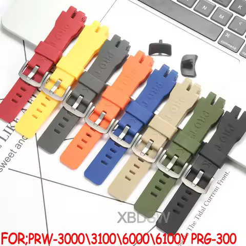 Resin Strap Suitable for Casio PRO TREK PRW-3000 PRW-6000/6100/3100 PRG-300 Mens Sport Mountaineerin