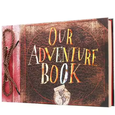 Our Adventure Book Scrapbook Photo Album Travel Journal Book, Retro Style Embossed Cover, Photo Book
