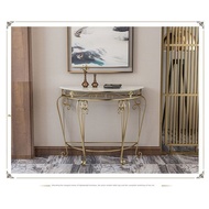 Half circle table against the wall, foyer table, corridor end view table, simple and luxurious foyer