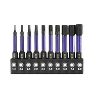 10pcs Impact Hex Head Allen Wrench Drill Bit Set H1.5-H8 Hex-Shank Steel Hex Screwdriver Bits Metric