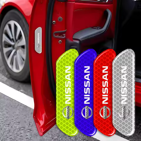 4PCS Reflective Car Door Sticker Safety Opening Warning For Nismo Nissans Tiida Teana Skyline Juke X