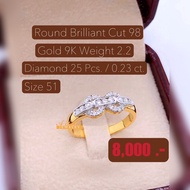 98 Water Square Pollen Diamond Female Ring