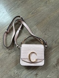 Mini Chloe C Bag in nude pink