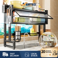 KERTEO Dish Cabinet Rack Organizer 65/75/85/105CM Over-The-Sink Drainer Kitchen With Cover Plate