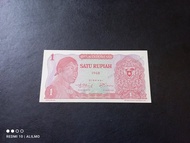Dijual 1 rupiah uang kertas kuno tahun 1968