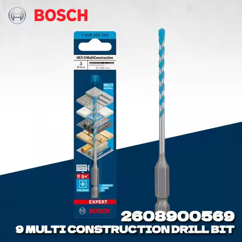 BOSCH 2608900569 EXPERT HEX-9 Multi Construction Drill Bit 3×90 MM Accurate Drilling Impact Drill Bi