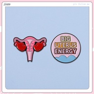 New Girl Power Enamel Pins Big Uterus Energy Brooches Lapel Badges Feminism Jewelry Gift for Women F