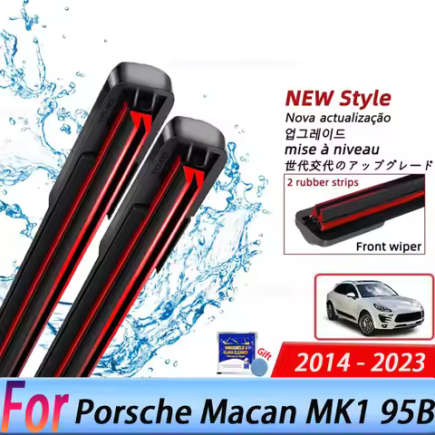 Front Windscreen Wiper Blades For Porsche Macan MK1 95B 2014 - 2023 S GTS Turbo Sports Chrono Access