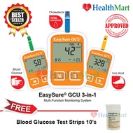 EasySure GCU Blood Glucose Cholesterol and Uric Acid 3-in-1 Monitoring System FOC Uric Acid 10’s + C