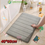 INTERESTING Bath Mat, 40*60cm Soft Non-Slip Mat,  Anti-skid Dry Fast Super Absorbent Memory Foam Mat