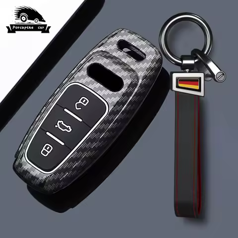 ABS Carbon Car Key Case Cover Bag Shell For Audi Q8 RSQ8 A6 C8 S6 RS6 A7 S7 RS7 A3 8Y A8 D5 4N RS E-