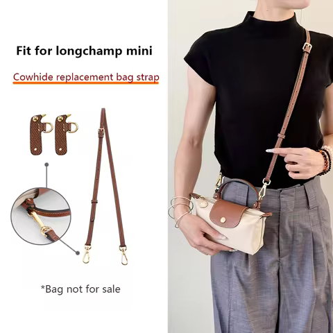 Genuine Leather Bag Shoulder Strap For Longchamp Mini Bag Crossbody Bag Strap Adjustable Bag Belt Ba