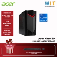 Acer Nitro N50-656-14400F Gaming Desktop (Intel Core i5-14400F/8GB-24GB RAM/512GB SSD/Intel Arc A380 6GB/W11 PRO/3 YRS Warranty)