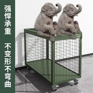 S/🌹Yuxin Steel Army Green Mobile Net Box Movable Storage Cage with Net Removable Net Box Flatbed Trolley with Universal